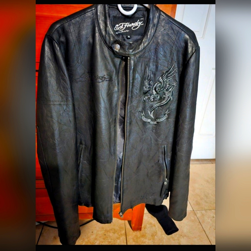 Ed Hardy Leather Jacket
